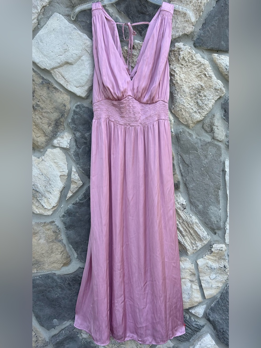 Old Navy Lilac Satin Midi Dress Size M Ethereal Goddess Romantic Wedding Guest